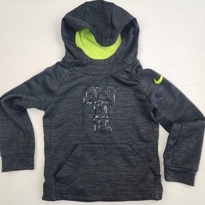 Nike Kids Charcoal Hoodie with Lime Accents